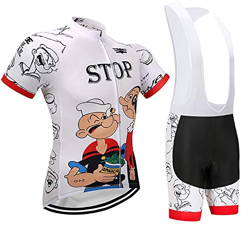 Moxilyn Fahrradtrikot Kurzarm Set für Herren Radtrikot T Shirt Radsport Radtrikot Set Fahrrad Trikot Kurzarm+Radhose mit 9D Gel,Ursprüngliche Gaze Radjacke und Radhose,Cycling Jersey Radtrikot