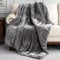 BUZIO Weighted Blanket King Size, Adult Sherpa Weighted Blanket 7kg with Soft Plush Fleece Warm Sherpa Thick Blanket, Great for Sleep and Calming, 150 x 200cm, Grey