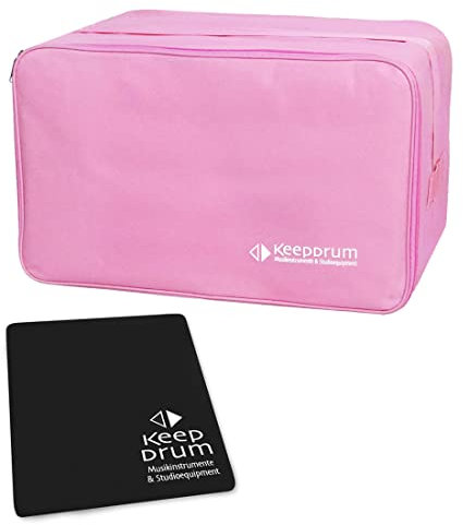 keepdrum CB-01PK Cajon-Tasche Gig Bag Pink (31 x 32 x 52cm passt Sie für alle gängigen Standard Cajon-Modelle) + keepdrum Sitz-Pad