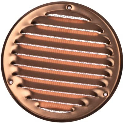 Ø 125mm Griglia di Ventilazione con Zanzariera - Griglie D'Aerazione in Metallo - Rame
