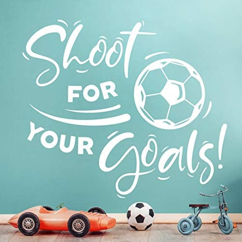 Shoot for Your Goals Football Wall Sticker Boys Mural Wallpaper Living Room murals Decal Posters Vinyl Kid Poster boy Stickers Kitchen Decor Art Accessories Walls Decals Teen bedrooms Sports Gym