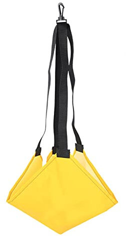 Ceinture de résistance à la Natation Ceinture de Musculation avec Parachute de Natation Harnais de Natation Ceinture de résistance avec Poche en Maille(Jaune)