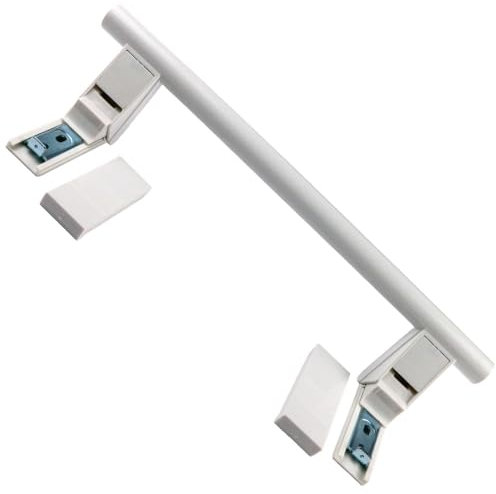 Anakel Home Kühlschrank Griff Ersatz 7432602 Kompatibel mit Liebherr-Kühlschrank, Kühlschrankgriff | Inklusive 2 Zierkappen, weiß, 31 cm