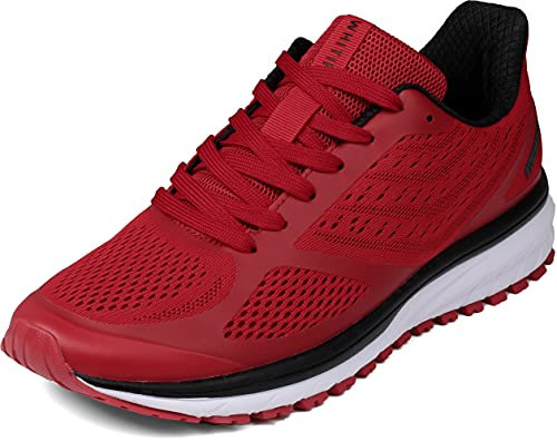 WHITIN Laufschuhe Straßenlaufschuhe Frauen Walkingschuhe Lightweight Comfortable rutschfest Sneakers Fitness Sportschuhe Schuhe Rot Größe 40