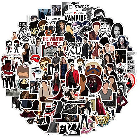 The Vampire Diaries Aufkleber für Laptop(100 Stück),Geschenk für Kinder Teenager Erwachsene Jungen,Wasserdichte Horrorfilm TV-Serie Aufkleber für Skateboard,Vinyl Stickers für Auto Motorräder Fahrrad