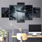 Wondbeau Leinwanddrucke Modulare Wandkunst Wandaufkleber 5 Teiliges Wandbild Druck auf Leinwand Malerei Moderne Abstrakte Poster Mit Rahmen L/150cm×80cm Alien Vs Predator