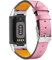 Gimuk Kompatibel mit Fitbit Charge 6/Charge 5 Armband für Damen und Herren, echtes Leder, verstellbares Sportarmband, Ersatzarmband für Charge 6/Charge 5 Tracker, klein und groß (rosa)