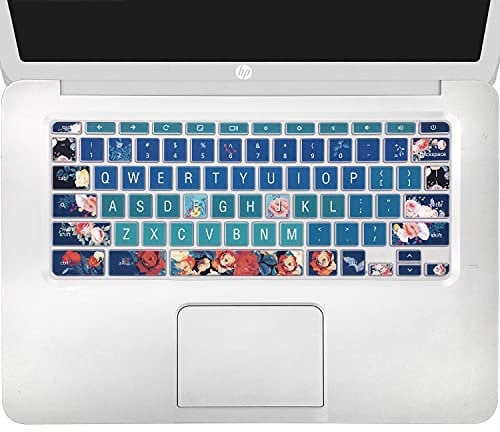 WSLUCKO Keyboard Cover Skin for HP Chromebook 11 x360 11.6,G2/G3/G4/G5/G6 EE/G7 EE 11.6, 14-ca 14-ak14-X Series/HP Chromebook 14 G2 G3 G4 Keyboard Protector,Rose