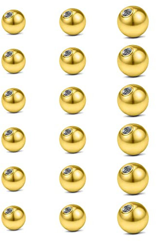 JFORYOU 14G Ersatzkugeln für Piercingschmuck 18-20 Stück Chirurgenstahl Kugeln mit Außengewinde Piercing Ersatzkugeln Industrial Zunge Nippel Nabel Bauchnabel Piercing Kugeln 5MM 6MM 8MM