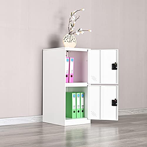 MECOLOR Petit casier Vertical à Un Niveau avec verrou à Cadenas, 2 ou 3 Compartiments de Rangement pour employés, Maison, Bureau, école, Enfants (FWH, P2V)
