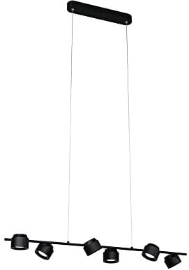 Paulmann 79784 LED Pendelleuchte Smart Home Zigbee Puric Pane 6x450lm höhenverstellbar 6x6 Watt dimmbar Hängeleuchte Schwarz Metall, Kunststoff 2700 K