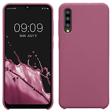 kwmobile Hülle kompatibel mit Samsung Galaxy A50 Hülle - Silikon Handy Case - Handyhülle weiche Oberfläche - kabelloses Laden - Orchidee Violett