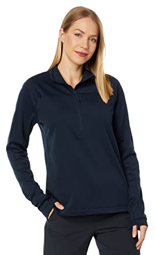 Fjällräven Damen Abisko Lite Fleece Half Zip Sweatshirt, Dark Navy, XXS