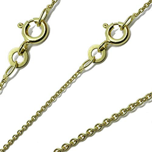 G & J Goldkette Ankerkette rund massiv 585 14Karat 0.80mm 36-55cm Gelbgold Halskette edles zartes Collier für Damen Made in Germany (38cm)