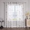 SCHOAL Gardinen mit Ösen Ausbrenner Ösenschals Transparente Vorhänge Voile im Landhausstil Gardinenschals Weiß Fensterschal Wohnzimmer 1 Stück BxH 140x175cm