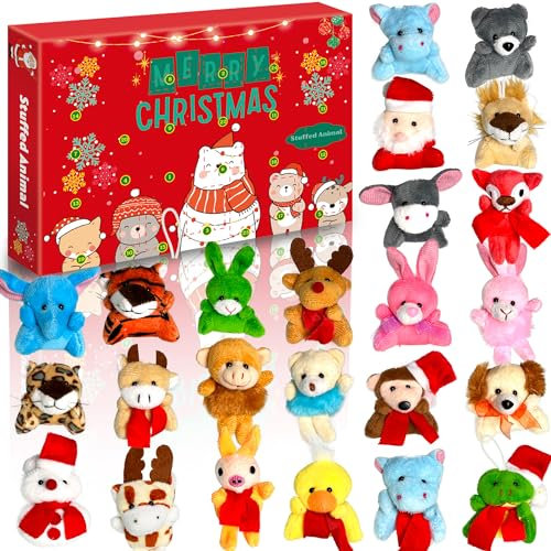 Lubibi Adventskalender 2024, 24 Tage Adventskalender Countdown Überraschungen,Plüschtier Schlüsselanhänger, Weihnachten, Geburtstagsparty Überraschung Kreative Geschenke für Jungen und Mädchen