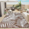 Enyhom Outdoor Teppich Wetterfest Kunststoff Groß 180 x 270 cm RV Camping Außenteppich Wendbarer Outdoorteppich mit Blatt Balkon Garten Teppich Terrassenteppich für Strand, Patio, BBQ, Braun