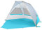 WolfWise Strandmuschel mit UV-Schutz 50+, 6-7 Personen Strandzelt, Sonnenschutz Windschutz mit erweiterbarem Boden Baby Sonnenzelt Automatik Tragbar Mini-Packmaß für Familie Camping Garten Strand Blau