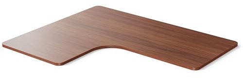 DESKSPACE Eck-Tischplatte, 2,5 cm Massive Mahagoni-Schreibtischplatte, 160 x 130 x 70 cm, Ideale Holzplatte für den Esstisch & höhenverstellbarer Schreibtisch über Eck, Langlebige Arbeitsplatte