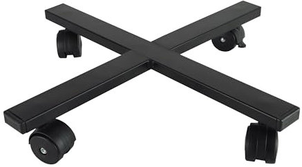 Tecnokit Carrello porta piante da interno ed esterno in acciaio per vasi rotondi e quadrati, portavasi con ruote portata 70 kg colore nero (cm 40x40x6,5)
