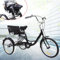 Dreirad für Erwachsene, 3 Räder, Dreirad für Senioren, mit Einkaufskorb und Kindersitz, Frachtfahrrad, Dreiradpedal, Schwarz