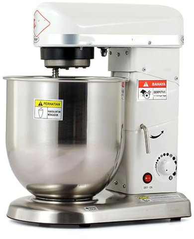 Cashwise 3-IN-1 Stand Mixer, White, 10L Stainless Steel Bowl, 500W Motor, 3 Speeds, Dishwasher Safe, Perfect for Bakery & Pizzeria