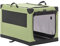 Petsfit Hundebox Auto für kleine Hunde Katze,Transportbox Hund Hundebox faltbar aus Stoff mit integriertem Aluminium Rahmen,Einstellbare Stoffbezug durch Spiralschlauch,Verstärkung Nähen, S, Grün