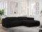 MKS MEBLE Ecksofa, Sofa L-Form, Wohnlandschaft L-Form, Modern Design Couch, Sofagarnitur, Couchgarnitur, Polsterecke - Pasadena -Schwarz Boucle - rechts Seite