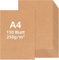 LOPYXBR 150 Blatt Kraftpapier A4, 250g Kraftpapier Karten, 210 x 297 mm Tonpapier Braun für Einladungen, Speisekarten, Bastelarbeiten, DIY Karten
