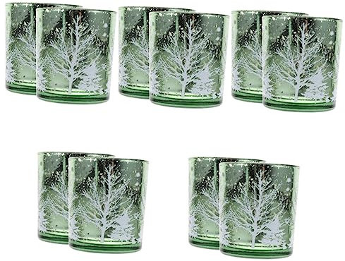 PRETYZOOM 10 STK Kerzenhalter aus Glas Desktop-Kerzenhalter konische Christbaum Christbaum Kegel Abendessen Green