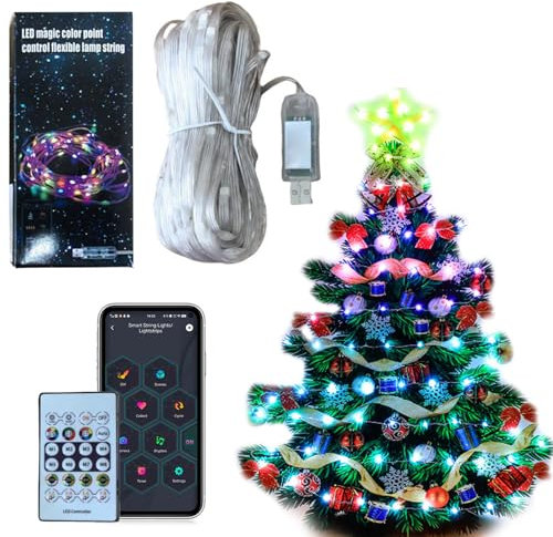 Smart Rainbow LED Permanent Outdoor Light - Smartlight, Intelligente LED Streifen, Neon Led Strip mit Fernbedienung & App-Steuerung, Wasserdichte RGB Lichterkette für Weihnachten Dekoration (10M)