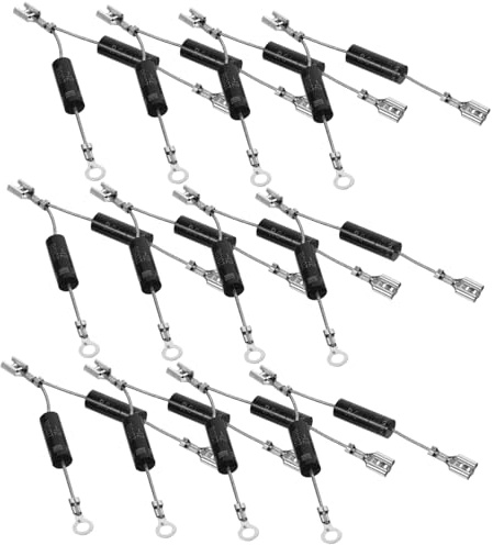 Hochspannungsdioden für Mikrowellenöfen, Schwarz, Abs Aluminiumlegierung | Mikrowellenofendiode 10 Stück-pack, Unidirektionale Diode, Anti Interferenz, Leicht zu Warten