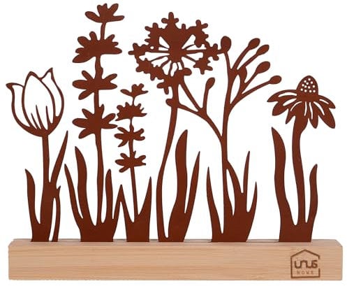 UNUS Aufsteller Silhouette Blumen rost