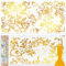 GLOBLELAND 4 Blatt Möbeltransfer Mit Goldenen Blumen Und Vögeln 11.8x5.9Zoll Vintage Schmetterlinge Zum Aufreiben Blätter Selbstklebende Wandkunst Aufkleber Für Schlafzimmer Wohnzimmer Schreibtisch