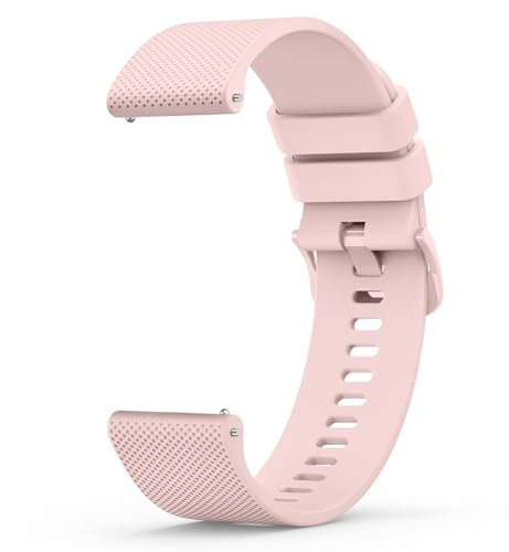 Amzpas Ersatz Uhrenarmbänder 20mm 22mm Armband Silikon,Uhrenarmband mit Schnellverschluss Ersatzbänder Watch Straps,Uhren Zubehör Uhrenarmbänder Watch Band für Damen Herren(20mm,Rosa)