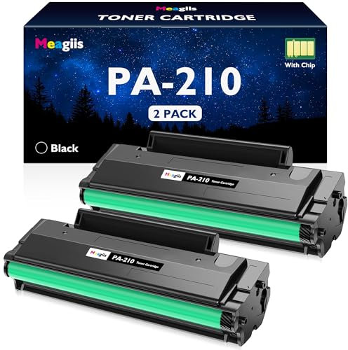 Meagiis PA-210 PA210 Tonerkartusche Kompatible für PANTUM PA-210 PA210 Toner für P2502W P2500W P2508W M6500NW M6500W M6550NW M6558NW M6508NW M6600FDW M6608FDW (2 Schwarz, 1600 Seiten )