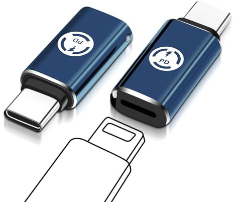 LUIRSAY 2PCS Lightnning Kabel USB C Adapter, Adapter Lightnning auf USB C Unterstützung von 27W Laden und 480Mbps Datenübertragung, Lightnning to US-B C Adapter für iPhone16/16 Pro/16 Pro MAX (Blau)