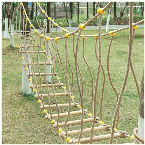 HAZEK Pont En Plein Air pour La maternelle Équipement d'entraînement Fitness Sport pour Enfants Pont en Bois Massif Pont d'équilibre Pont d'escalade Jouets(Taille :10m)