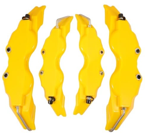 ABOOFAN Easy Install Front Rear Car Brake Caliper Covers 2 Sets Yellow Caliper Paint Kit for 3D Style Wheel Hub