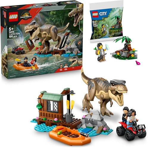 Lego Jurassic World Fuga dal T.Rex – 76975 Lego T-Rex con sacchetto regalo, Jurassic Set dinosauri a partire dagli 8 anni in su