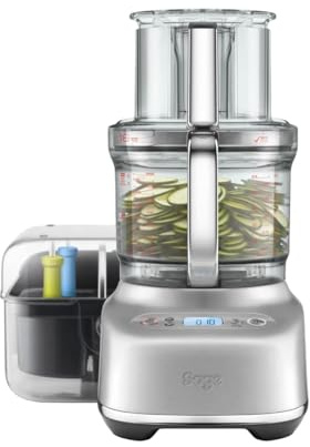 Sage Kitchen Wizz 16, 16-Cup Food Processor, Brushed Stainless Steel | 16-Cup Food Processor, 900W Induction Motor, 140mm Feed Chute, Chef Attachment Set, BPA-Free Bowl, 3.6L