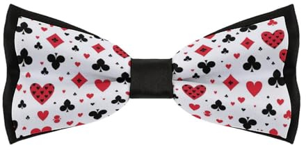 KWQDOZF Spielkarten-Poker-Fliegen für Männer, bedruckt, für Business, Arbeit, Hochzeit, Party