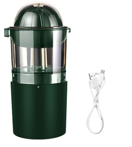 Presse-agrumes électrique rechargeable par USB, sans fil avec fonctionnement silencieux, extracteur de jus en acier inoxydable de grande capacité pour oranges (vert)