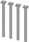Element System 18133-00276 Möbelfuß rund – Stahlrohrfuß, ideal als Tischbein für die Gestaltung individueller Möbelstücke – Ø 30 mm, Weißaluminium, Länge 600 mm, 4 Stück