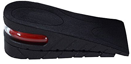 Butterme 1 Paire Détachable 2-Couche Demi Semelles Talonnette Grandissantes en PU Coussin d'air pour Femmes Hommes + 5 cm