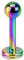 Piercingfaktor Piercing Stab Stecker Lippenpiercing Lippe Monroe Labret Lippen Ohr Tragus Helix Stud mit Kugel Innengewinde 1,2mm x 6mm x 3mm Rainbow