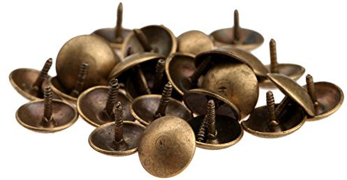 100Pcs 9 * 6mm/0.35*0.24 Antique Brass Upholstery Nail Tack Stud Pins for Jewelry Gift Box Sofa Decoration