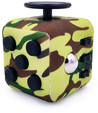 FIDGETARIAN Cubo Antiestres Niños Adultos - Fidget Toy Anti Estrés - Juguetes Antiestres con 6 Módulos Relajantes - Figet Toys Juguetes para Adultos Adolescentes y Niños - Verde Camuflaje