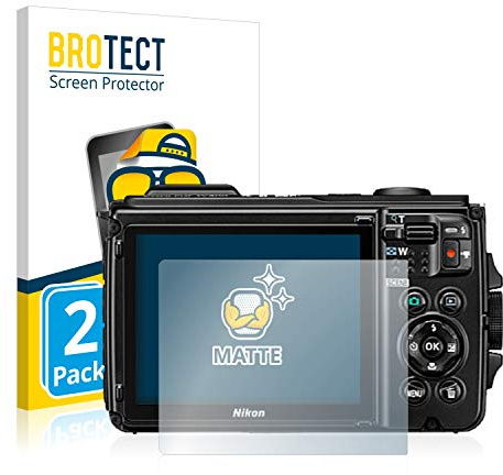 BROTECT Entspiegelungs-Schutzfolie für Nikon Coolpix W300 (2 Stück) Matte Displayschutz-Folie, Anti-Reflex, Anti-Fingerprint