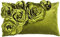 pad - Floral - Kissenhülle - Samt Kissen - Zierkissen - Kissenhülle - Blütenapplikationen - 30 x 50, Light Green